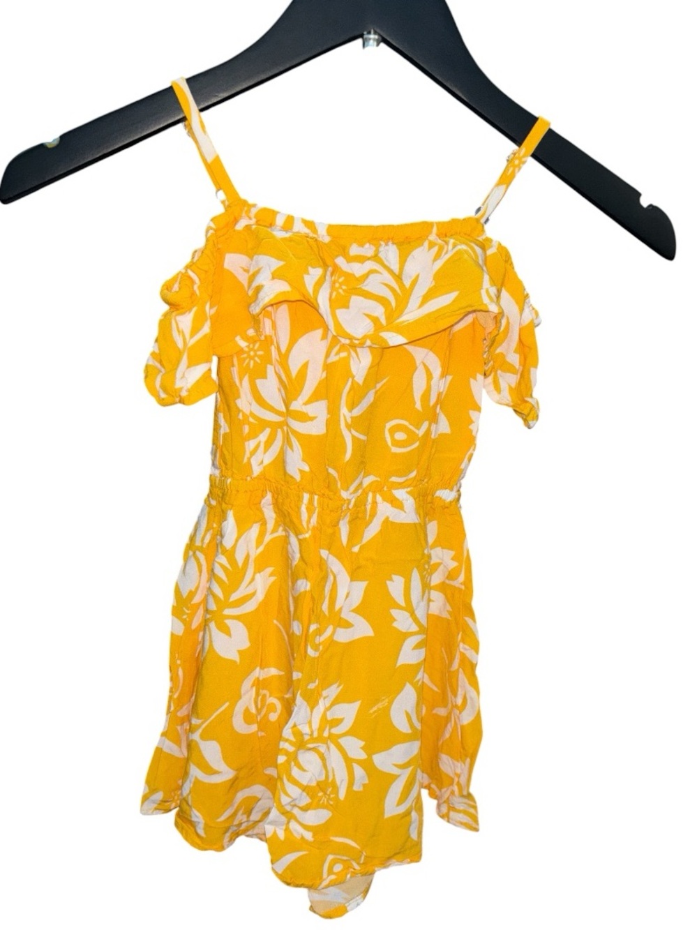 The Children's Place Girls Yellow Floral Off-Shoulder Romper